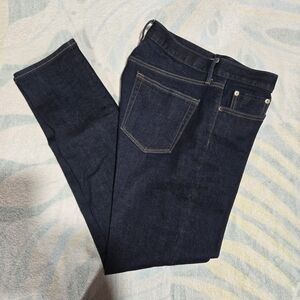 Uniqlo Men's Stretch Selvege Slim Straight Jeans - Indigo